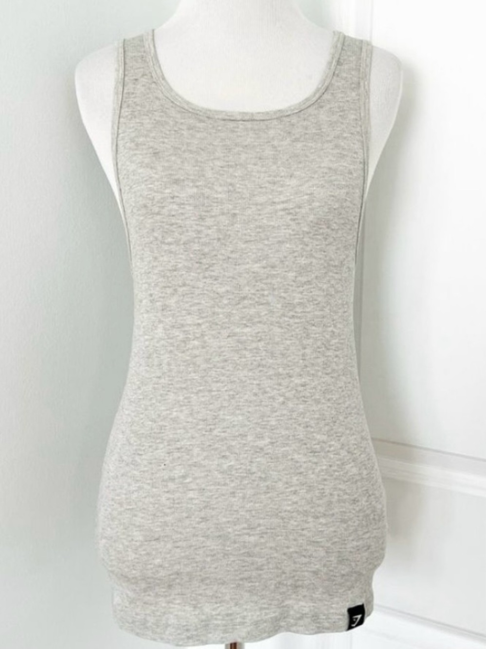 Gymshark Light Gray Ribbed Scoop Tank